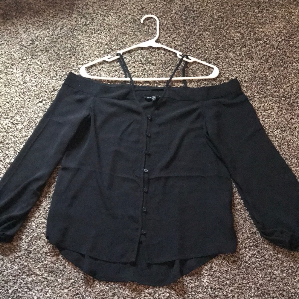 Express long sleeve off the shoulder shirt